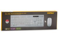EVEREST KM-6121 Beyaz Kablosuz Q Slim Klavye + Mouse Set